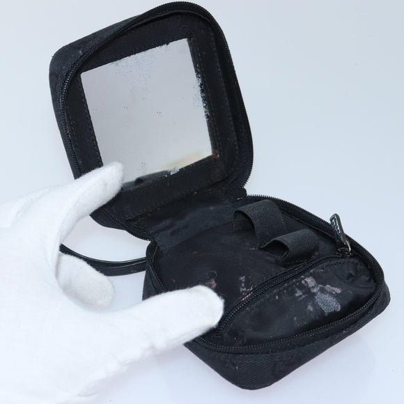 GUCCI GG Canvas Pouch Black Silver 039 1094 Auth 86678