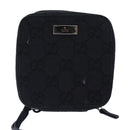 GUCCI GG Canvas Pouch Black Silver 039 1094 Auth 86678-13