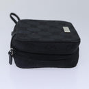 GUCCI GG Canvas Pouch Black Silver 039 1094 Auth 86678-3