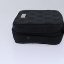 GUCCI GG Canvas Pouch Black Silver 039 1094 Auth 86678-4