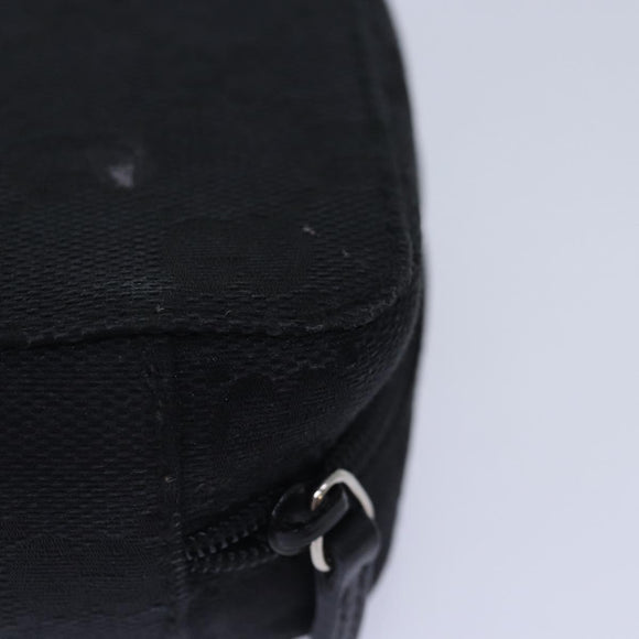 GUCCI GG Canvas Pouch Black Silver 039 1094 Auth 86678