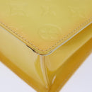 LOUIS VUITTON Monogram Vernis Spring Street Bag Lime Yellow M91068 Auth 86715-15
