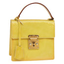 LOUIS VUITTON Monogram Vernis Spring Street Bag Lime Yellow M91068 Auth 86715-1