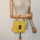LOUIS VUITTON Monogram Vernis Spring Street Bag Lime Yellow M91068 Auth 86715-21