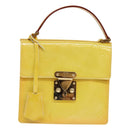 LOUIS VUITTON Monogram Vernis Spring Street Bag Lime Yellow M91068 Auth 86715-13