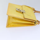 LOUIS VUITTON Monogram Vernis Spring Street Bag Lime Yellow M91068 Auth 86715-3