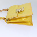 LOUIS VUITTON Monogram Vernis Spring Street Bag Lime Yellow M91068 Auth 86715-4