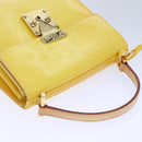 LOUIS VUITTON Monogram Vernis Spring Street Bag Lime Yellow M91068 Auth 86715-6