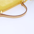 LOUIS VUITTON Monogram Vernis Spring Street Bag Lime Yellow M91068 Auth 86715-7
