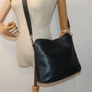 GUCCI Hand Bag Leather 2way Navy Gold 001 0166 1638 Auth 86728-23
