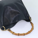 GUCCI Hand Bag Leather 2way Navy Gold 001 0166 1638 Auth 86728-6