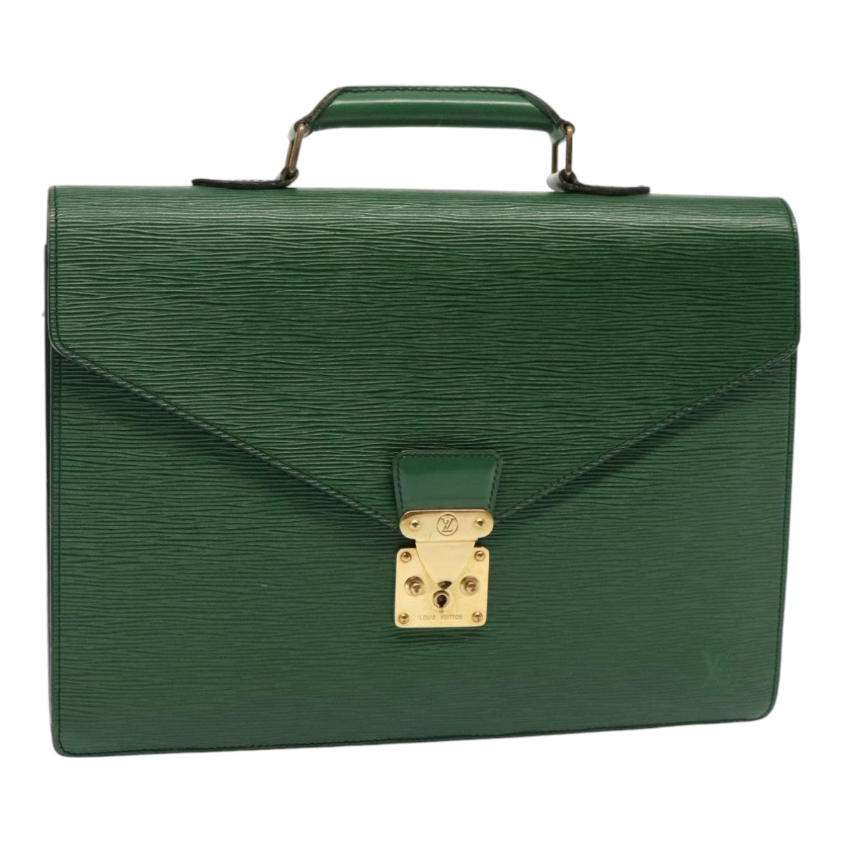 LOUIS VUITTON Epi Serviette Conseiller Briefcase Green M54424 LV Auth 86730