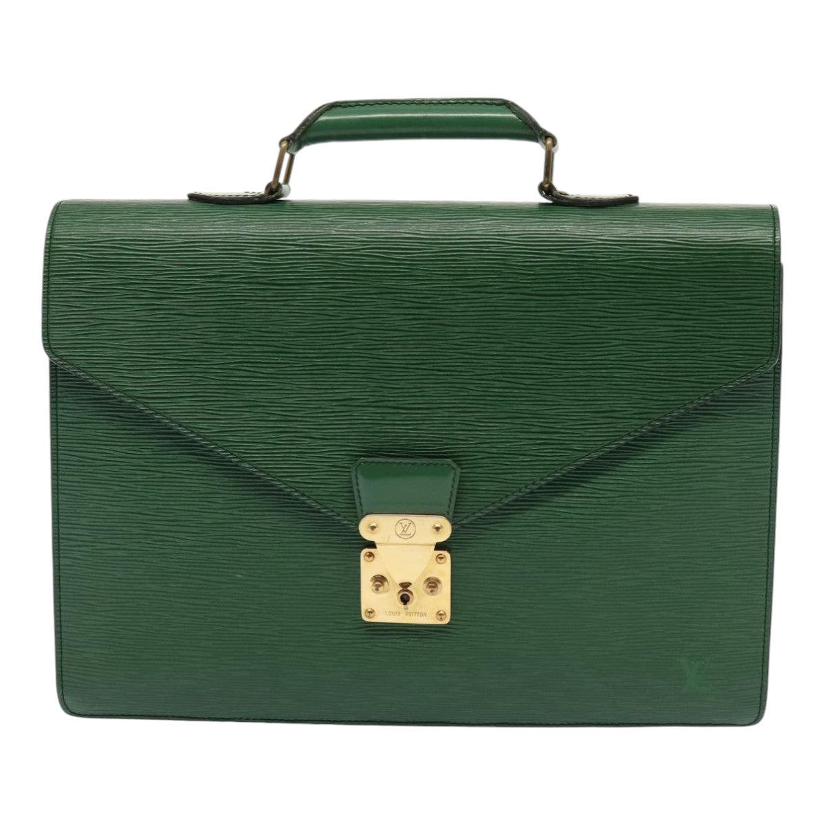 LOUIS VUITTON Epi Serviette Conseiller Briefcase Green M54424 LV Auth 86730