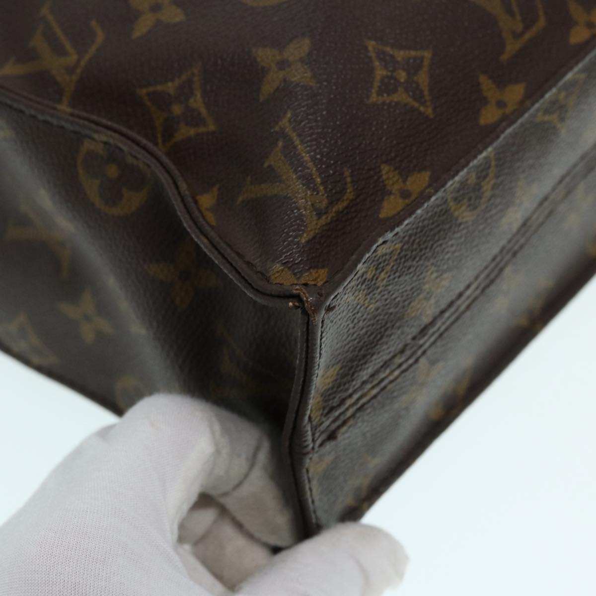 LOUIS VUITTON Monogram Sac Plat Hand Bag M51140 LV Auth 86758