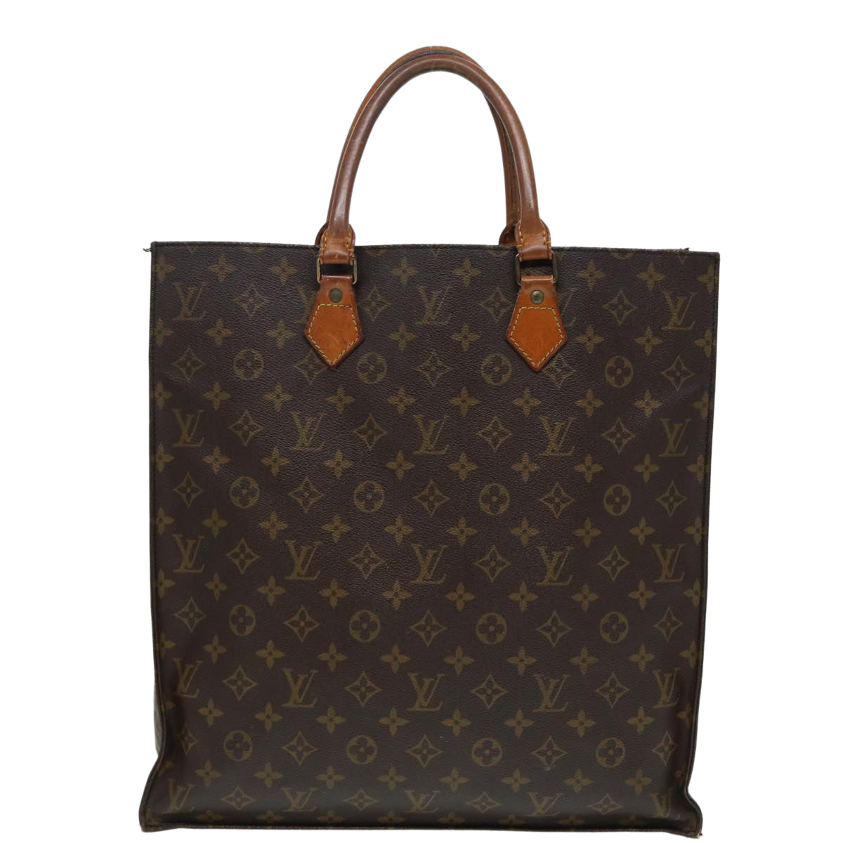 LOUIS VUITTON Monogram Sac Plat Hand Bag M51140 LV Auth 86758