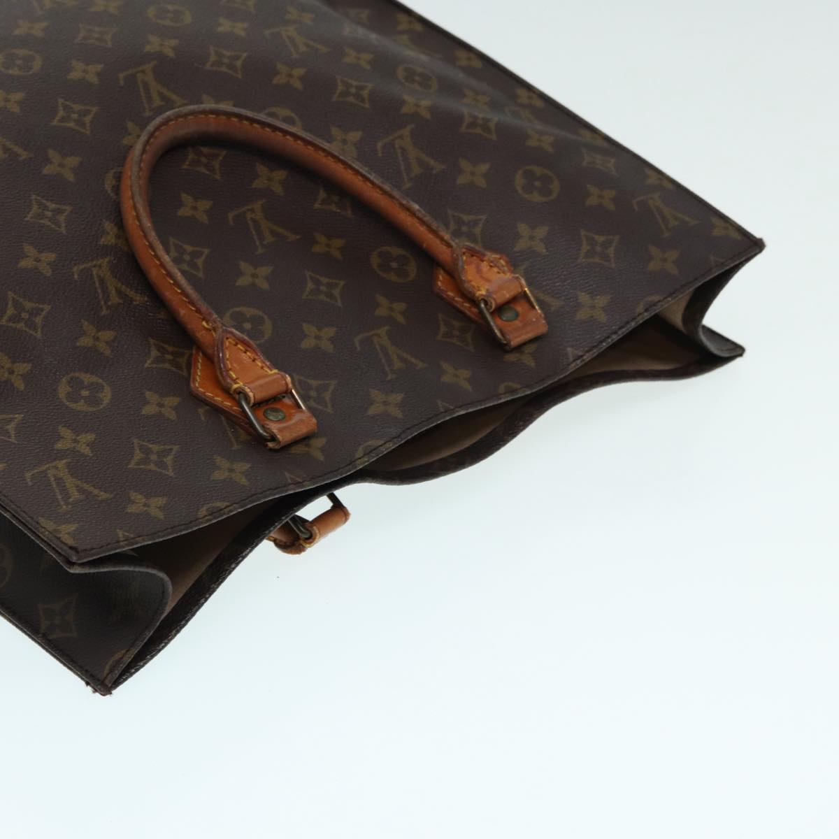 LOUIS VUITTON Monogram Sac Plat Hand Bag M51140 LV Auth 86758