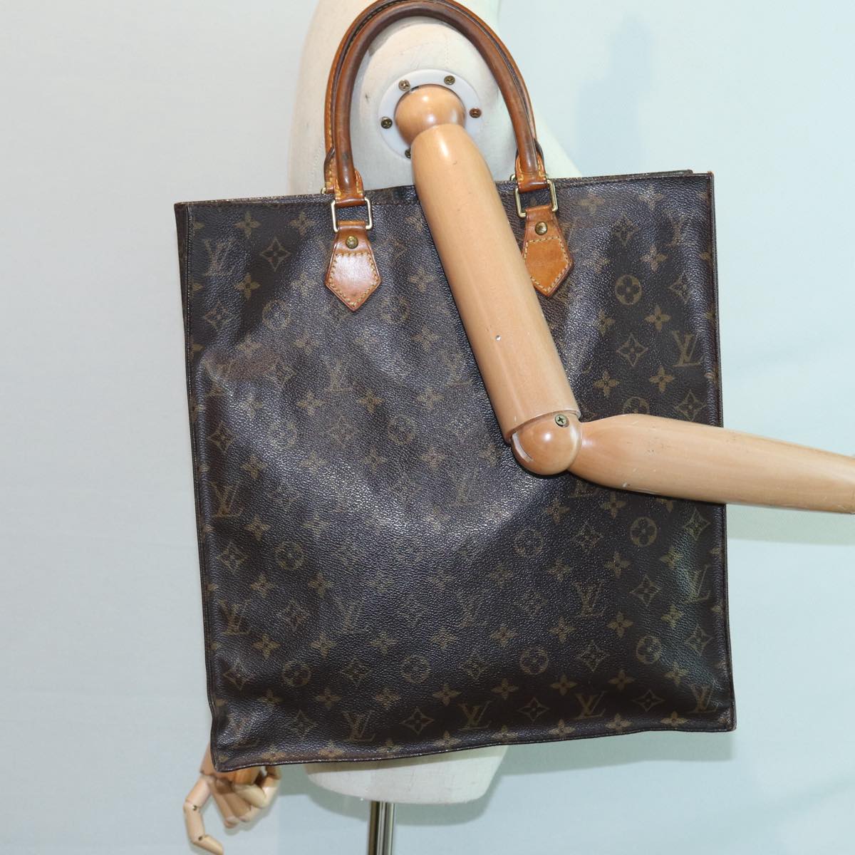 LOUIS VUITTON Monogram Sac Plat Hand Bag M51140 LV Auth 86759