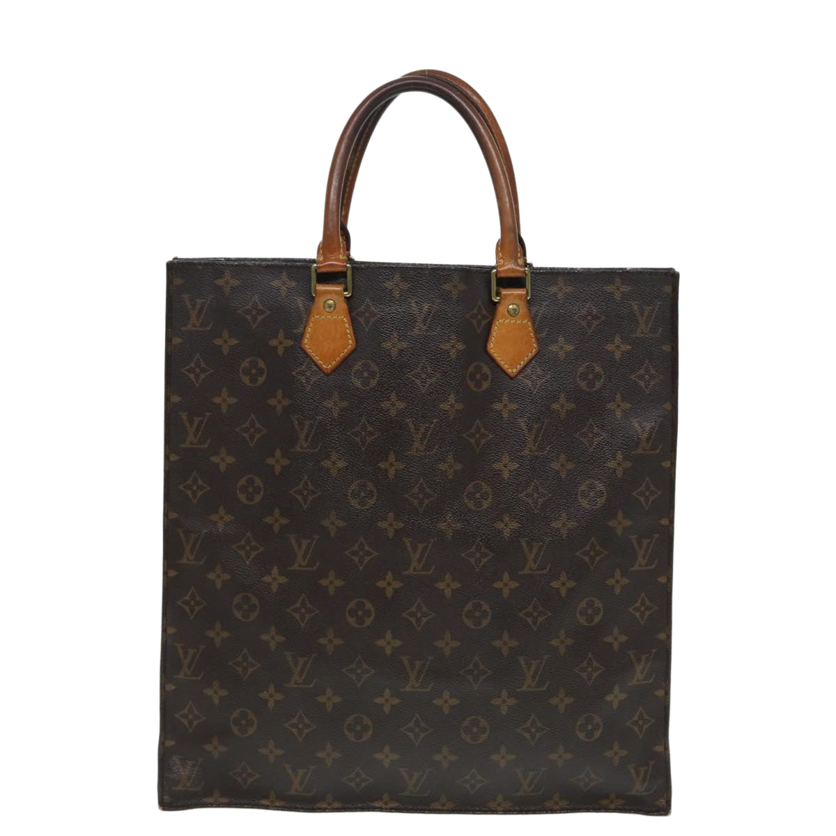 LOUIS VUITTON Monogram Sac Plat Hand Bag M51140 LV Auth 86759