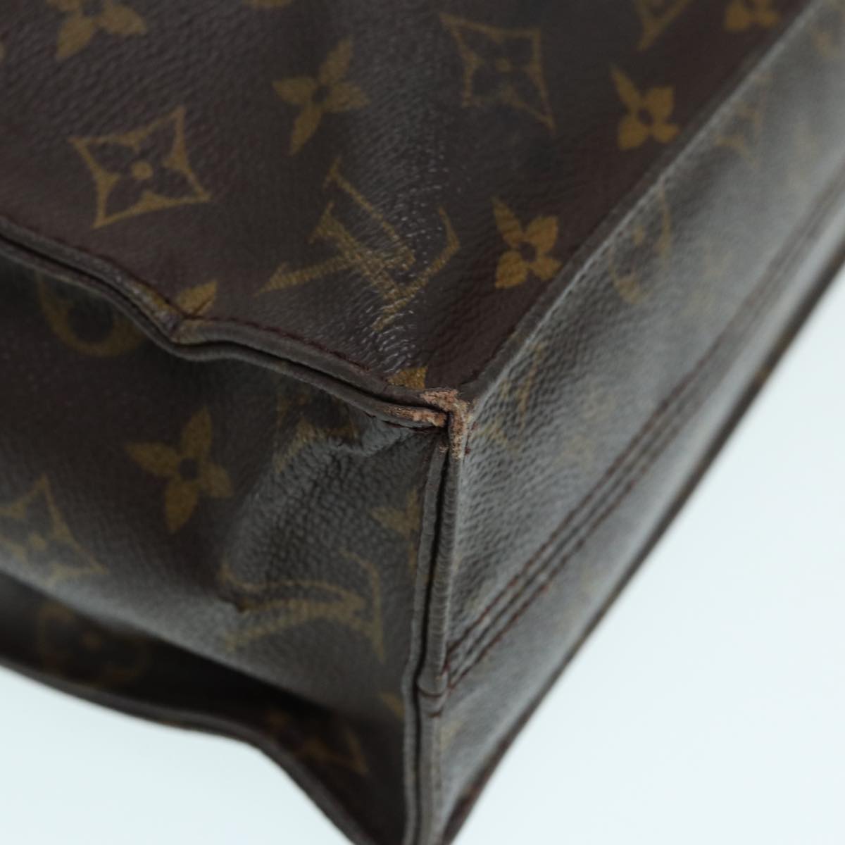 LOUIS VUITTON Monogram Sac Plat Hand Bag M51140 LV Auth 86765