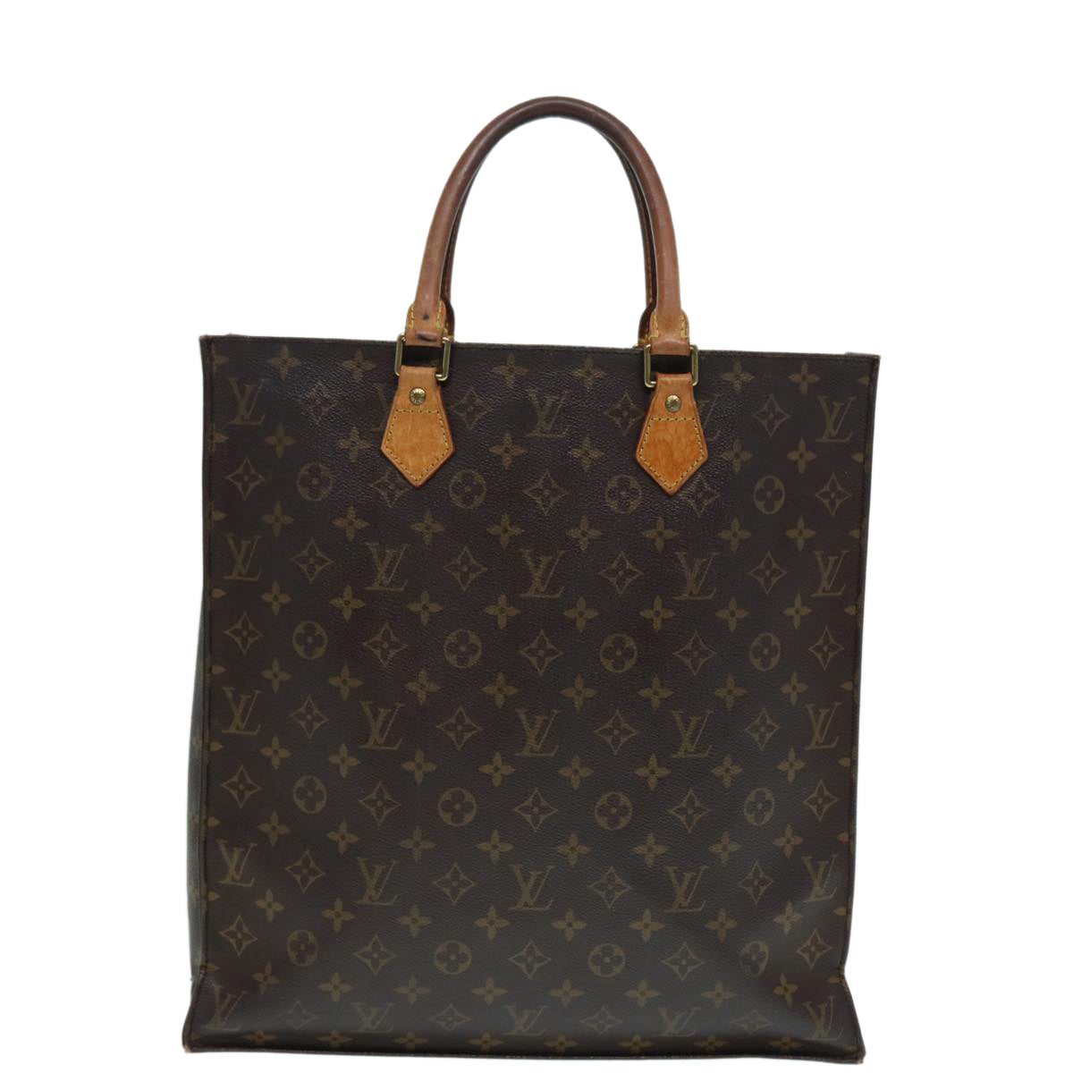 LOUIS VUITTON Monogram Sac Plat Hand Bag M51140 LV Auth 86765