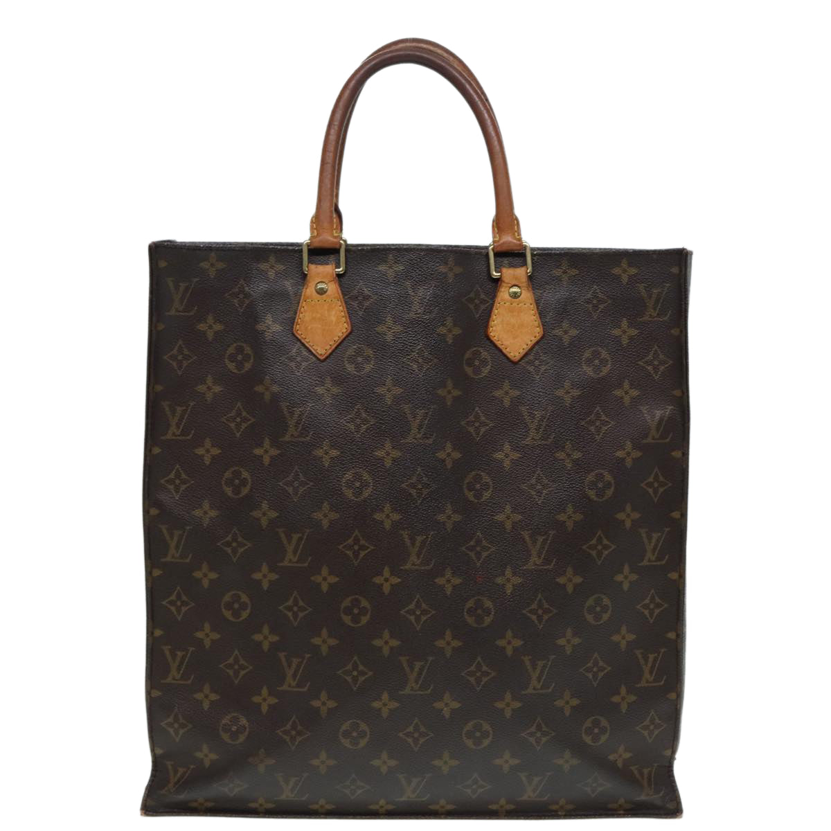 LOUIS VUITTON Monogram Sac Plat Hand Bag M51140 LV Auth 86765