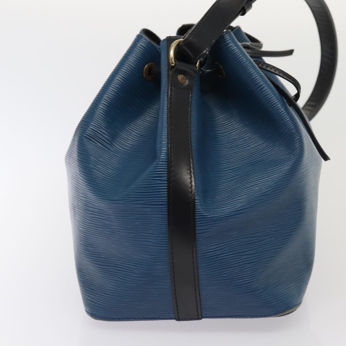 LOUIS VUITTON Epi Petit Noe Shoulder Bag Bicolor Black Blue M44152 Auth 86847