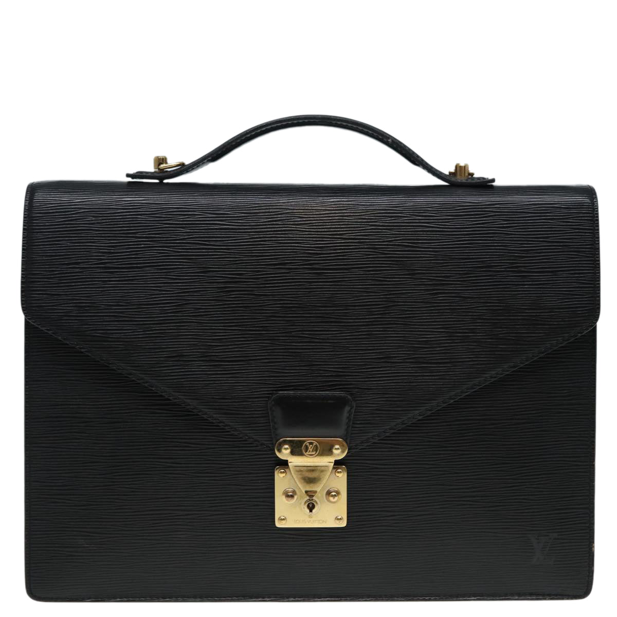 LOUIS VUITTON Epi Porte Documents Bandouliere Black M54462 LV Auth 86852