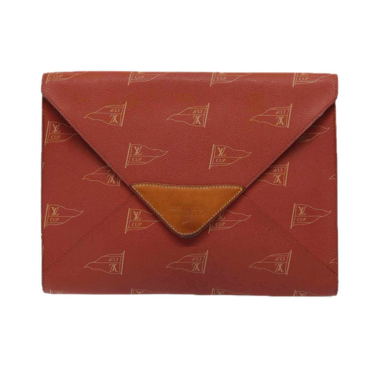 LOUIS VUITTON LV Cup Clutch Bag PVC Leather Orange LV Auth 86863