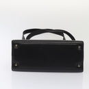 Salvatore Ferragamo Gancini Shoulder Bag Leather Black Silver Auth 86895-5