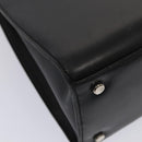 Salvatore Ferragamo Gancini Shoulder Bag Leather Black Silver Auth 86895-14