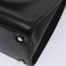 Salvatore Ferragamo Gancini Shoulder Bag Leather Black Silver Auth 86895-15