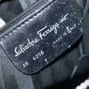 Salvatore Ferragamo Gancini Shoulder Bag Leather Black Silver Auth 86895-12