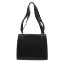 Salvatore Ferragamo Gancini Shoulder Bag Leather Black Silver Auth 86895-13