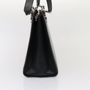 Salvatore Ferragamo Gancini Shoulder Bag Leather Black Silver Auth 86895-4