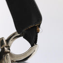 Salvatore Ferragamo Gancini Shoulder Bag Leather Black Silver Auth 86895-9