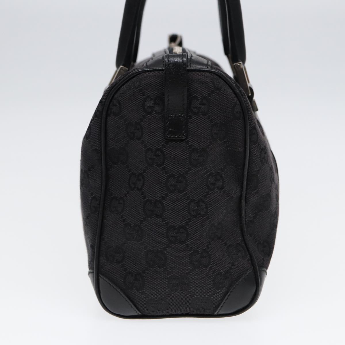 GUCCI GG Canvas Hand Bag Black Silver 000 0851 Auth 86898