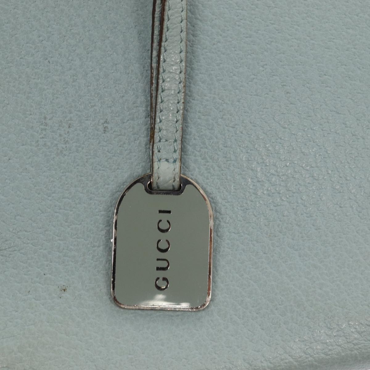 GUCCI Hand Bag Leather Light Blue 002 1118 0463 Auth 86903