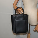 GUCCI Hand Bag Leather Black Silver 0021118 Auth 86904-21