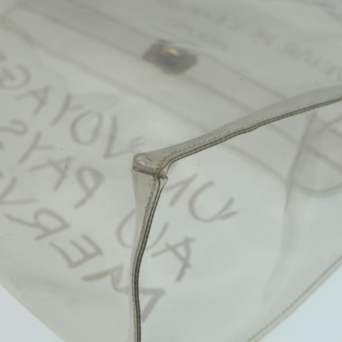 HERMES Vinyl Kelly Hand Bag Vinyl Clear Auth 86925