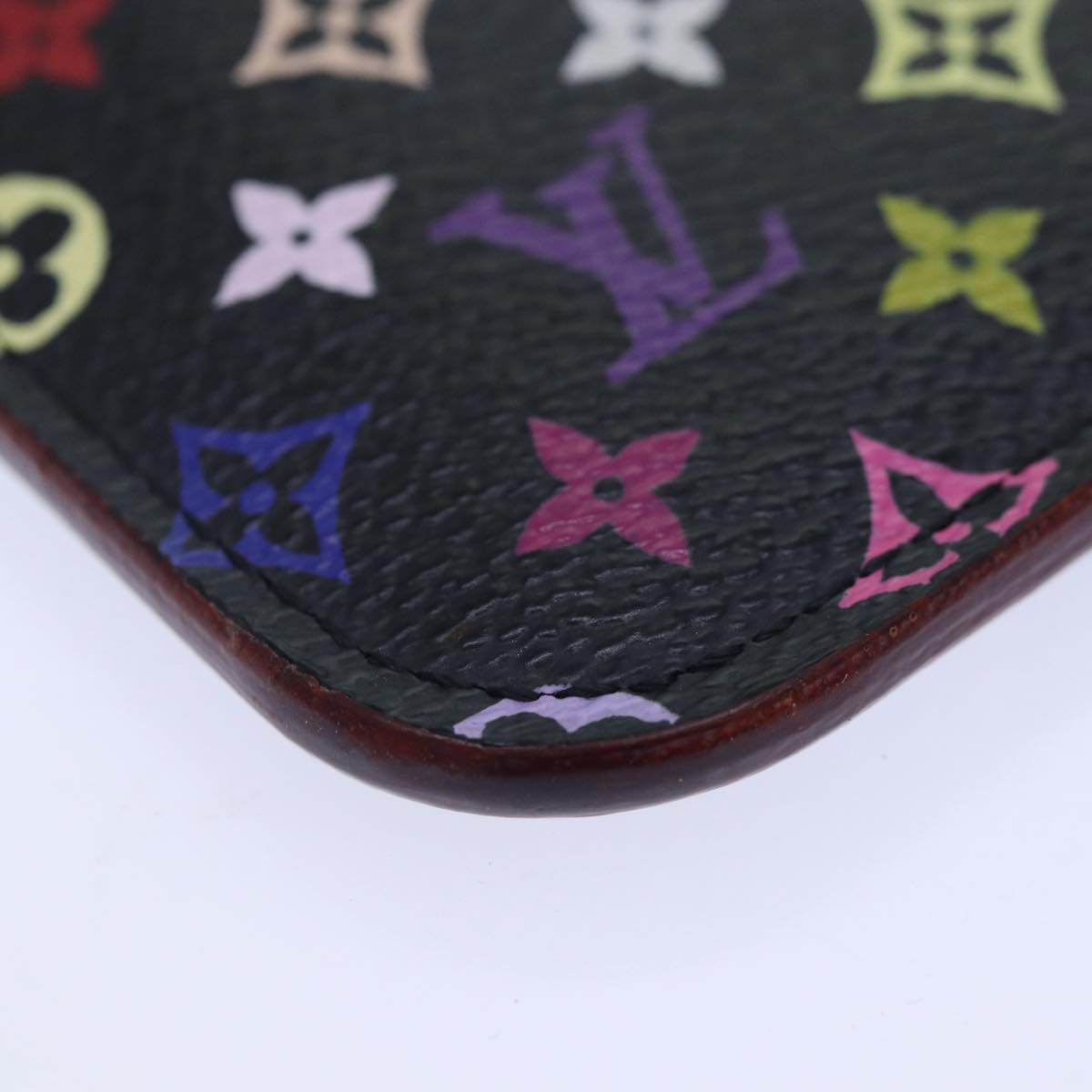 LOUIS VUITTON Multicolor Pochette ClesNM Coin Purse Black M60279 LV Auth 86948