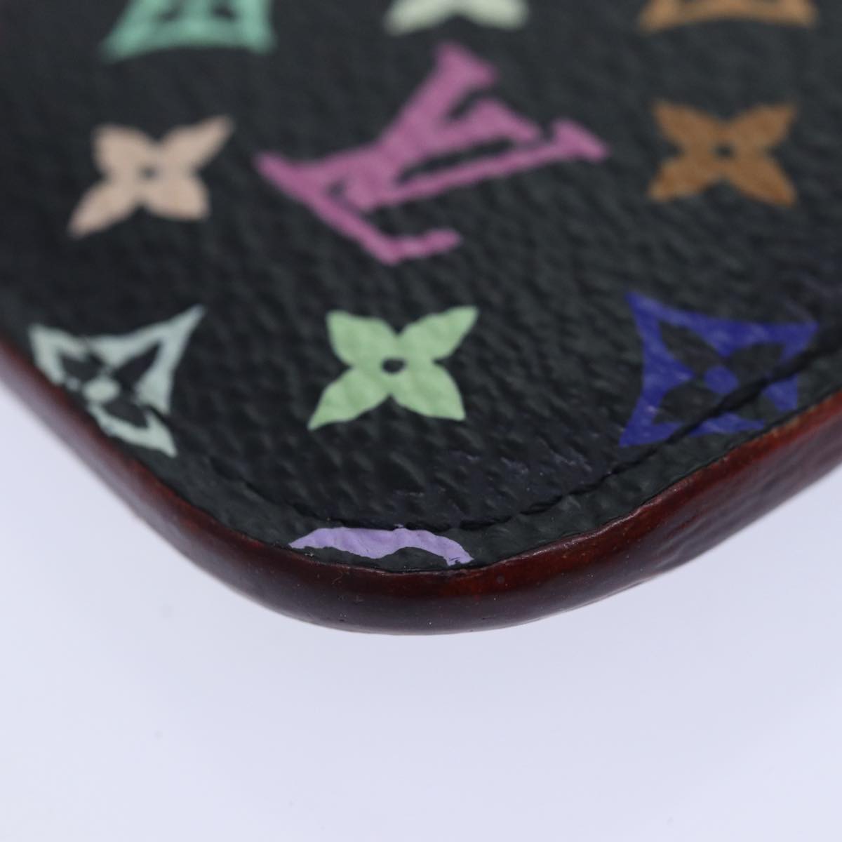 LOUIS VUITTON Multicolor Pochette ClesNM Coin Purse Black M60279 LV Auth 86948