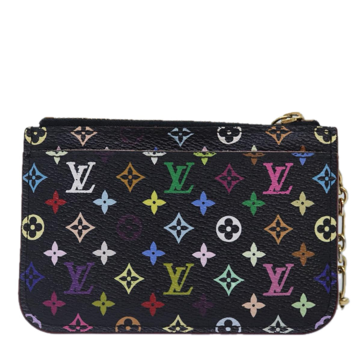 LOUIS VUITTON Multicolor Pochette ClesNM Coin Purse Black M60279 LV Auth 86948 - 0