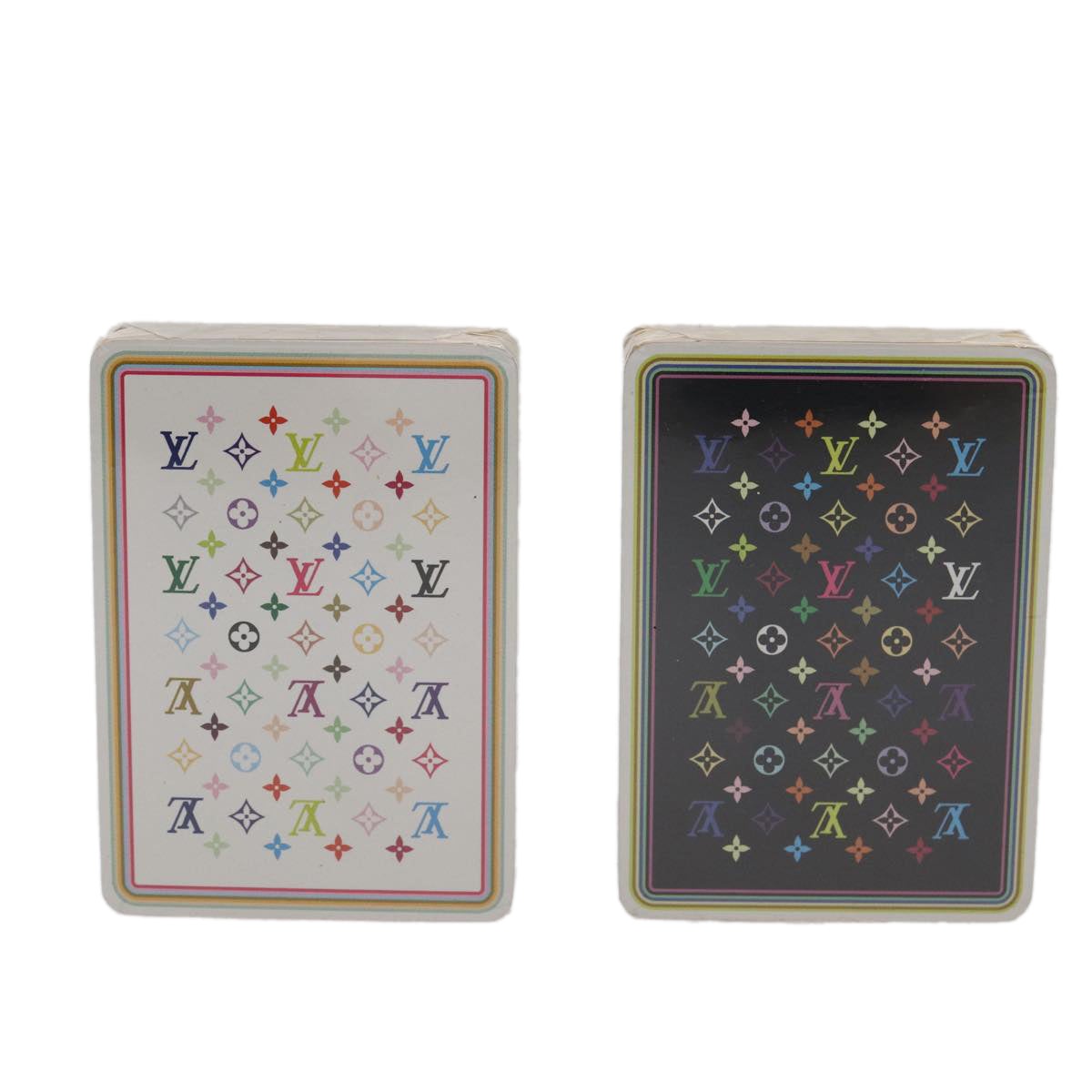 LOUIS VUITTON Monogram Multicolor Playing Cards Black White LV Auth 86951