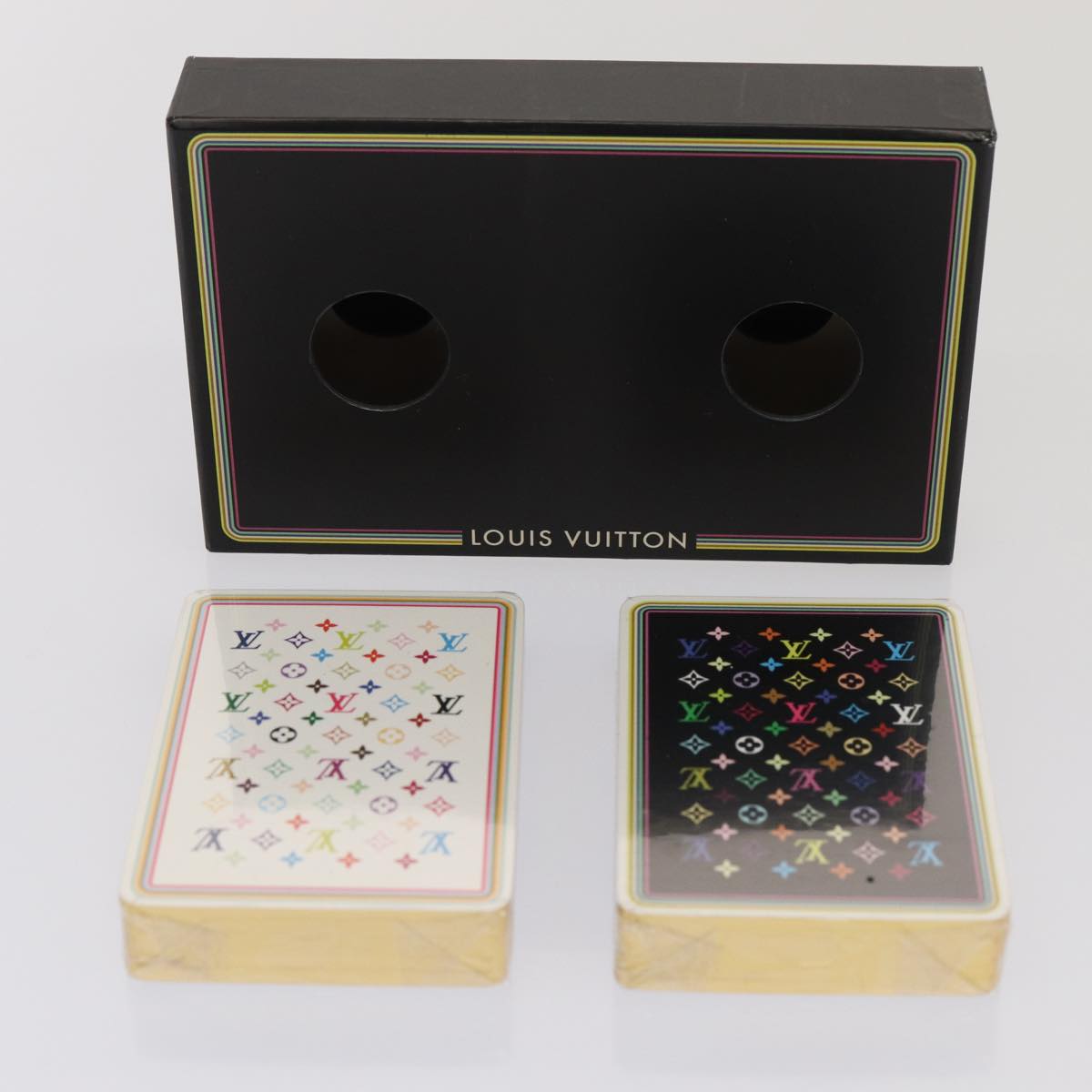 LOUIS VUITTON Monogram Multicolor Playing Cards Black White LV Auth 86951