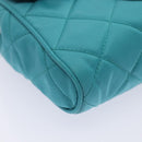 PRADA Chain Shoulder Bag Nylon Turquoise Blue Silver Auth 86958V-16