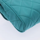 PRADA Chain Shoulder Bag Nylon Turquoise Blue Silver Auth 86958V-18