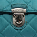 PRADA Chain Shoulder Bag Nylon Turquoise Blue Silver Auth 86958V-19