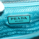 PRADA Chain Shoulder Bag Nylon Turquoise Blue Silver Auth 86958V-20