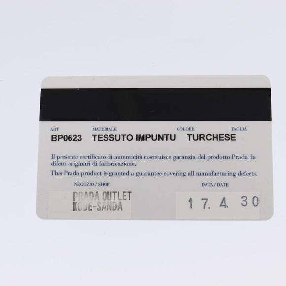 PRADA Chain Shoulder Bag Nylon Turquoise Blue Silver Auth 86958V