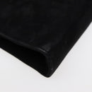Salvatore Ferragamo Gancini Chain Shoulder Bag Suede Black Gold Auth 86970-17
